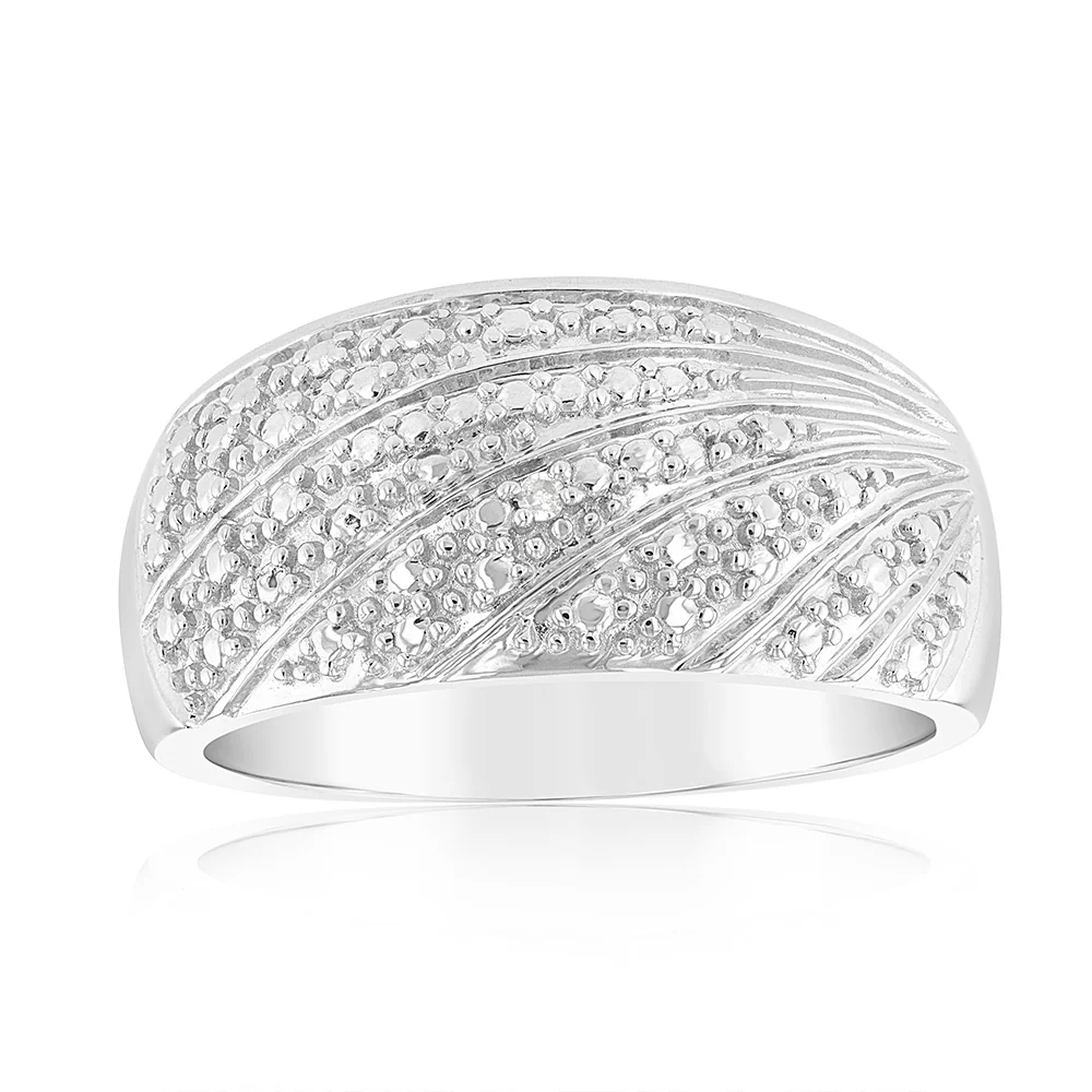 0.05Ct Chain Diamond Ring in Sterling Silver