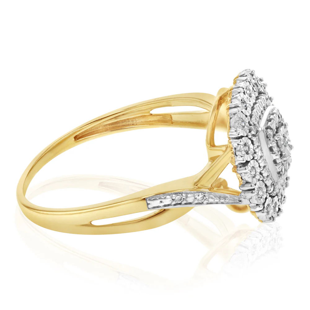 0.10 Carat Diamond Ring Set in 9ct Yellow Gold - Image 2