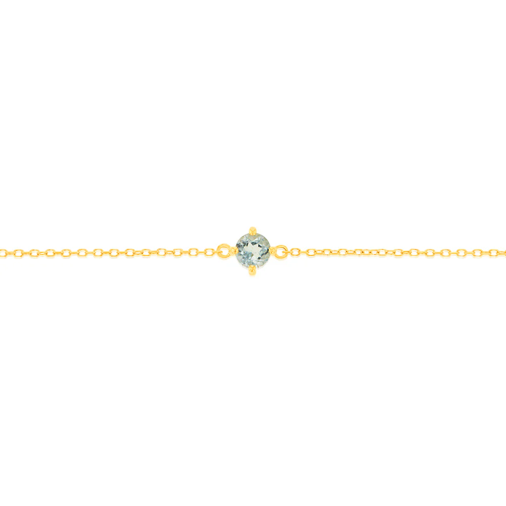 0.24 Carat Aquamarine Adjustable Bracelet 17cm in 9ct Yellow Gold - Image 2