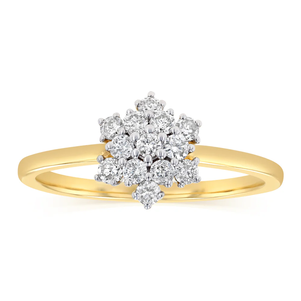0.29 Carat Diamond Ring in 9ct Yellow Gold