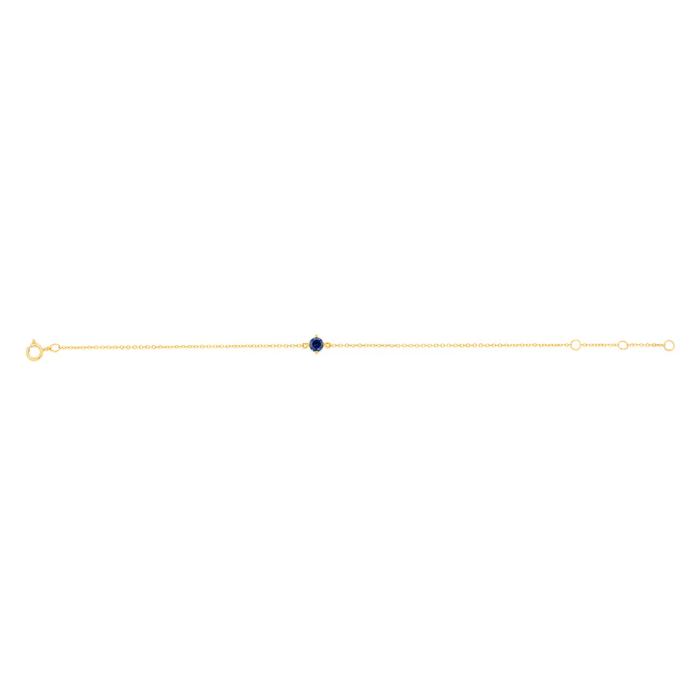 0.30 Carat Created Sapphire Adjustable Bracelet 17cm in 9ct Yellow Gold - Image 2