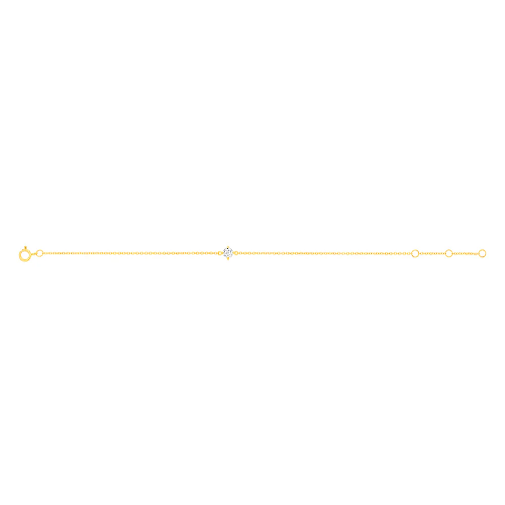 0.30 Carat White Topaz Adjustable Bracelet 17cm in 9ct Yellow Gold - Image 2