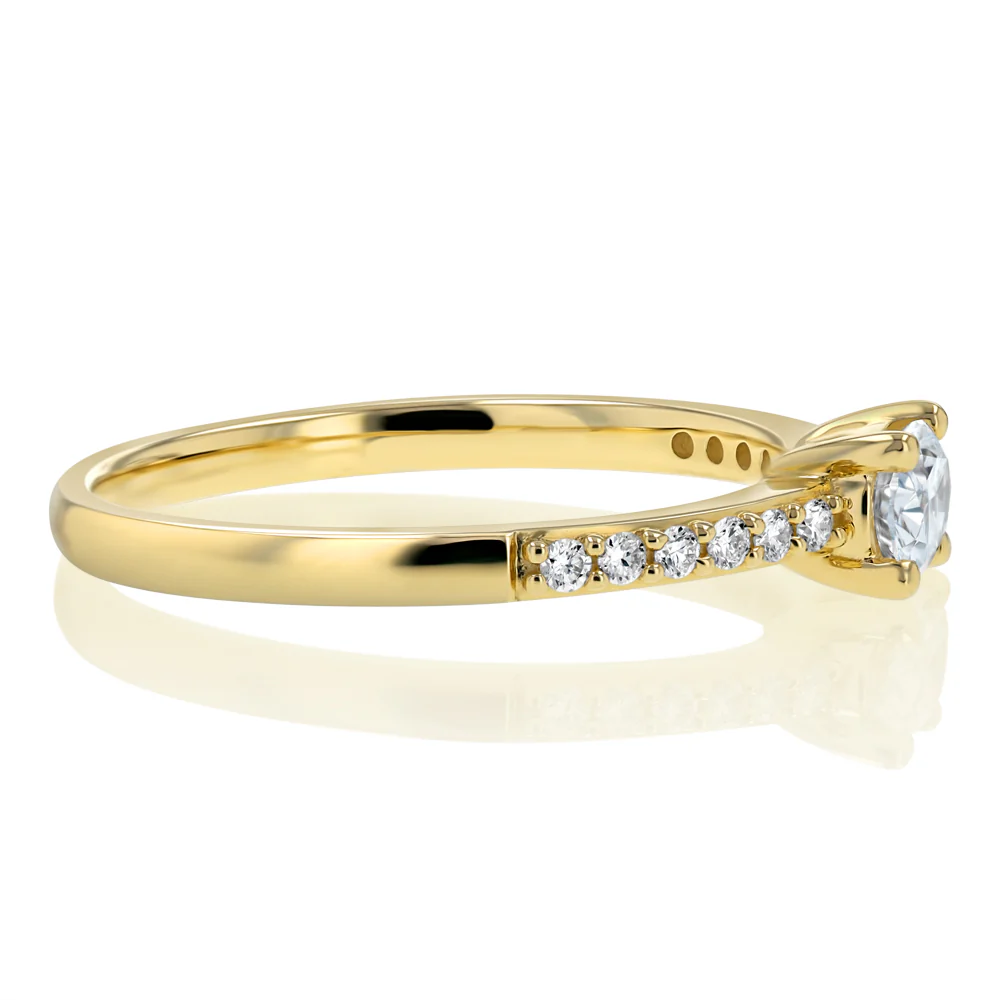 0.41 Carat Luminesce Lab Grown Oval Brilliant Cut Ring in 9ct Yellow Gold - Image 2