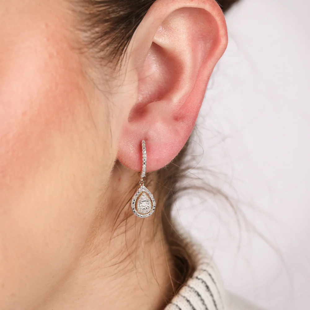 0.45 Carat Earring & Pendant Set in Gold Plated Sterling Silver on 45cm Chain - Image 3