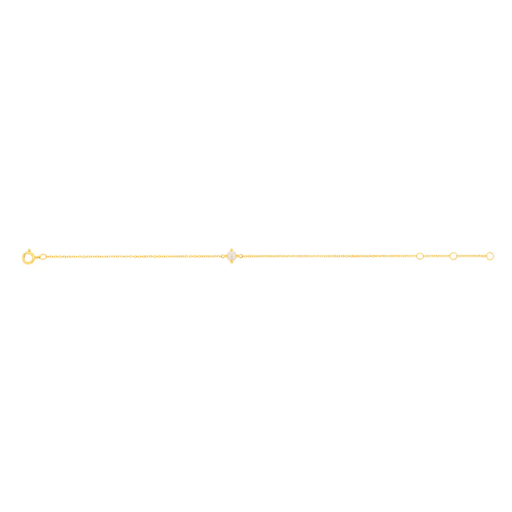 0.48 Carat Freshwater Pearl Adjustable Bracelet 17cm in 9ct Yellow Gold - Image 2