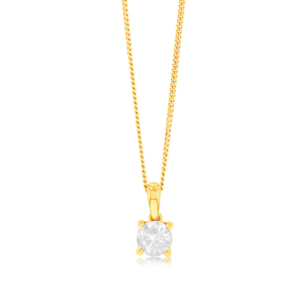 0.70 Carat Diamond Solitaire Pendant in 9ct Yellow Gold