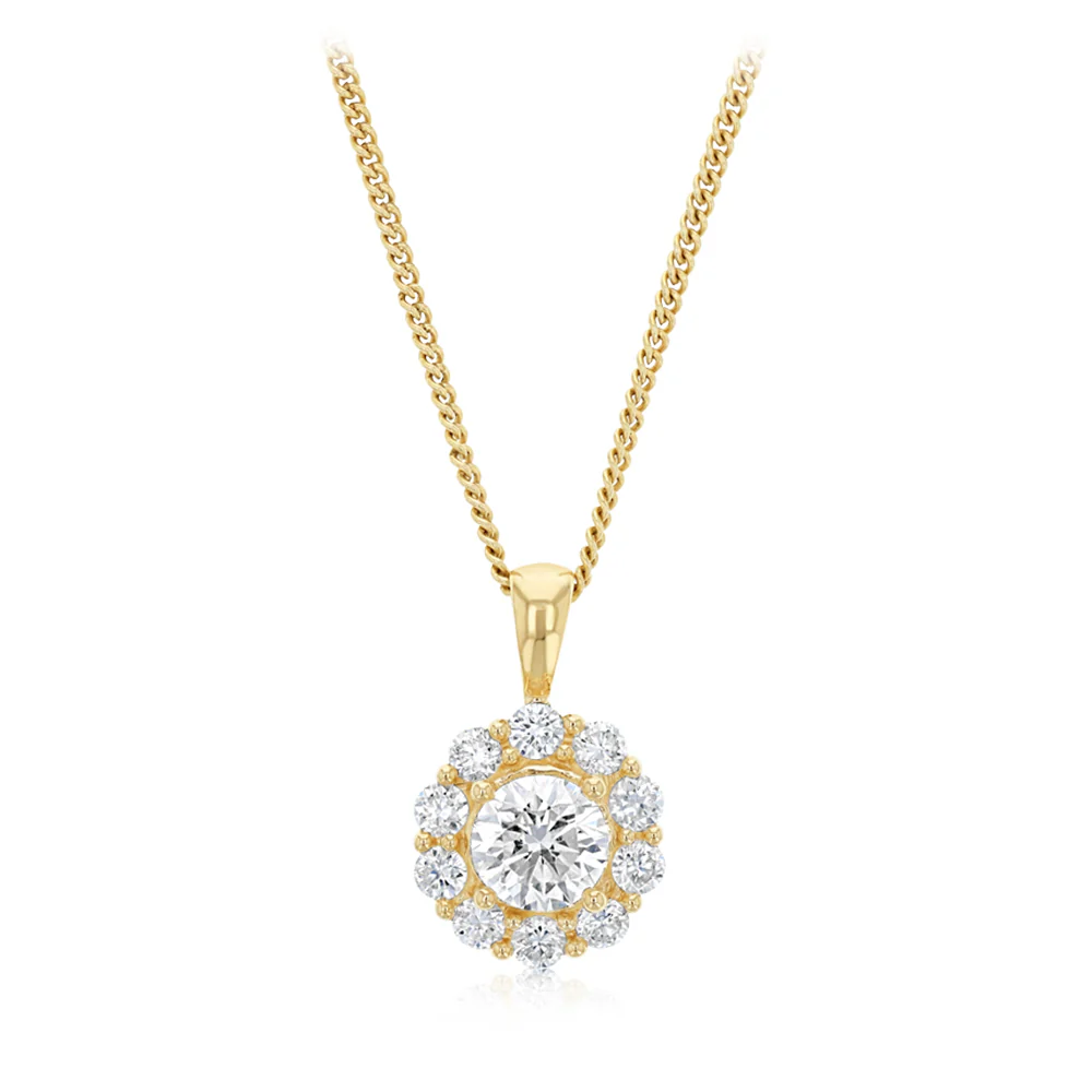 0.80 Carat Luminesce Lab Grown Diamond Pendant in 9ct Yellow Gold