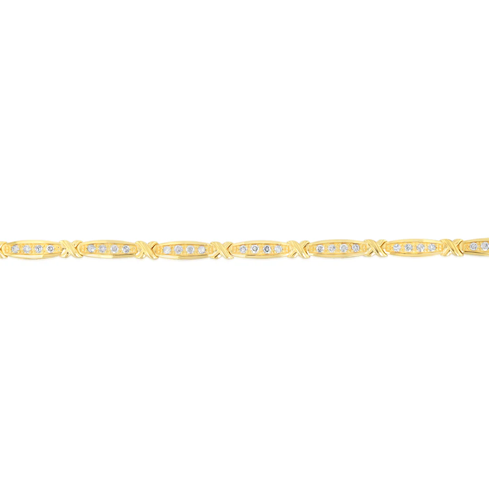 0.95 Carat Diamond 17.5cm Bracelet in Gold Plated Silver - Image 2