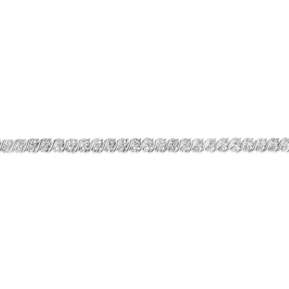 0.95 Carat Diamond Tennis Bracelet in Sterling Silver - Image 2