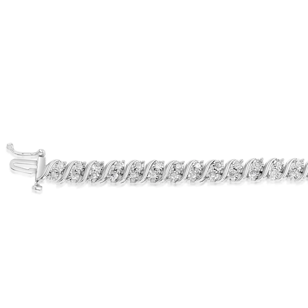 0.95 Carat Diamond Tennis Bracelet in Sterling Silver - Image 3