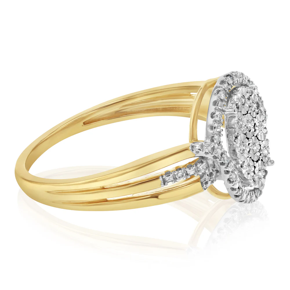 1/10 Carat Diamond Dress Ring in 9ct Yellow Gold - Image 2