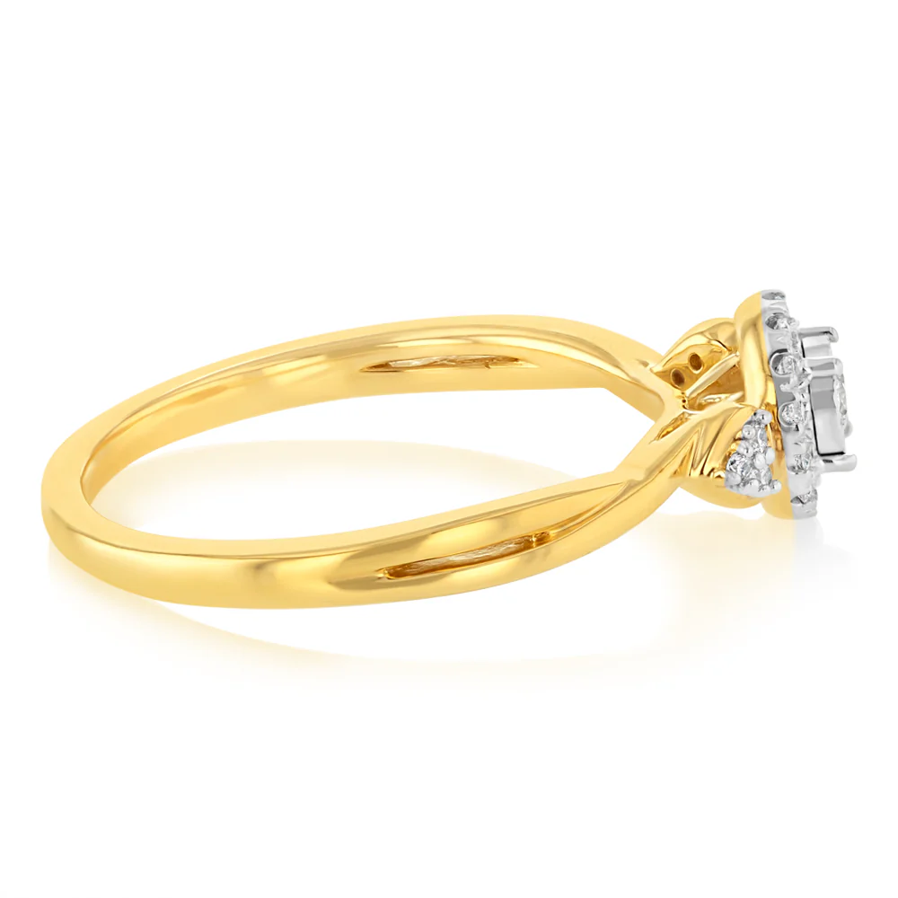 1/10 Carat Diamond Promise Ring in Gold Plated Sterling Silver - Image 2