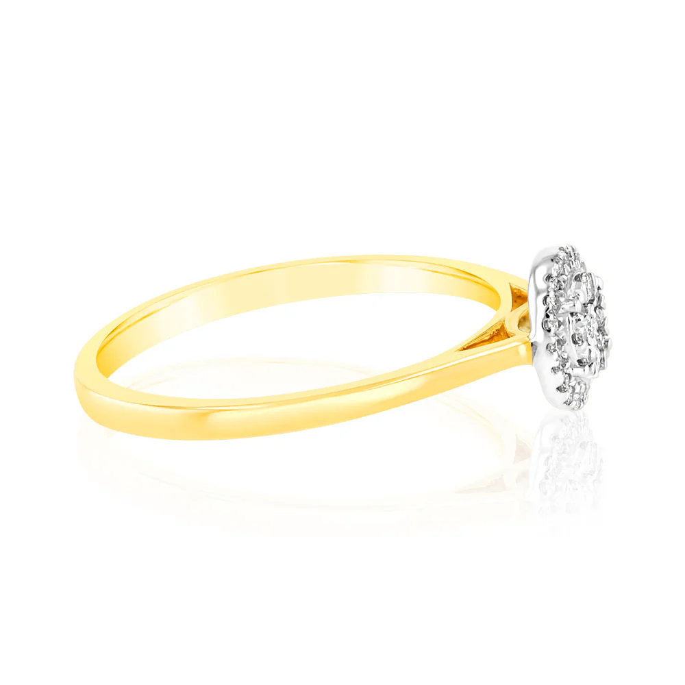 1/10 Carat Diamond Ring in 9ct Yellow Gold - Image 2