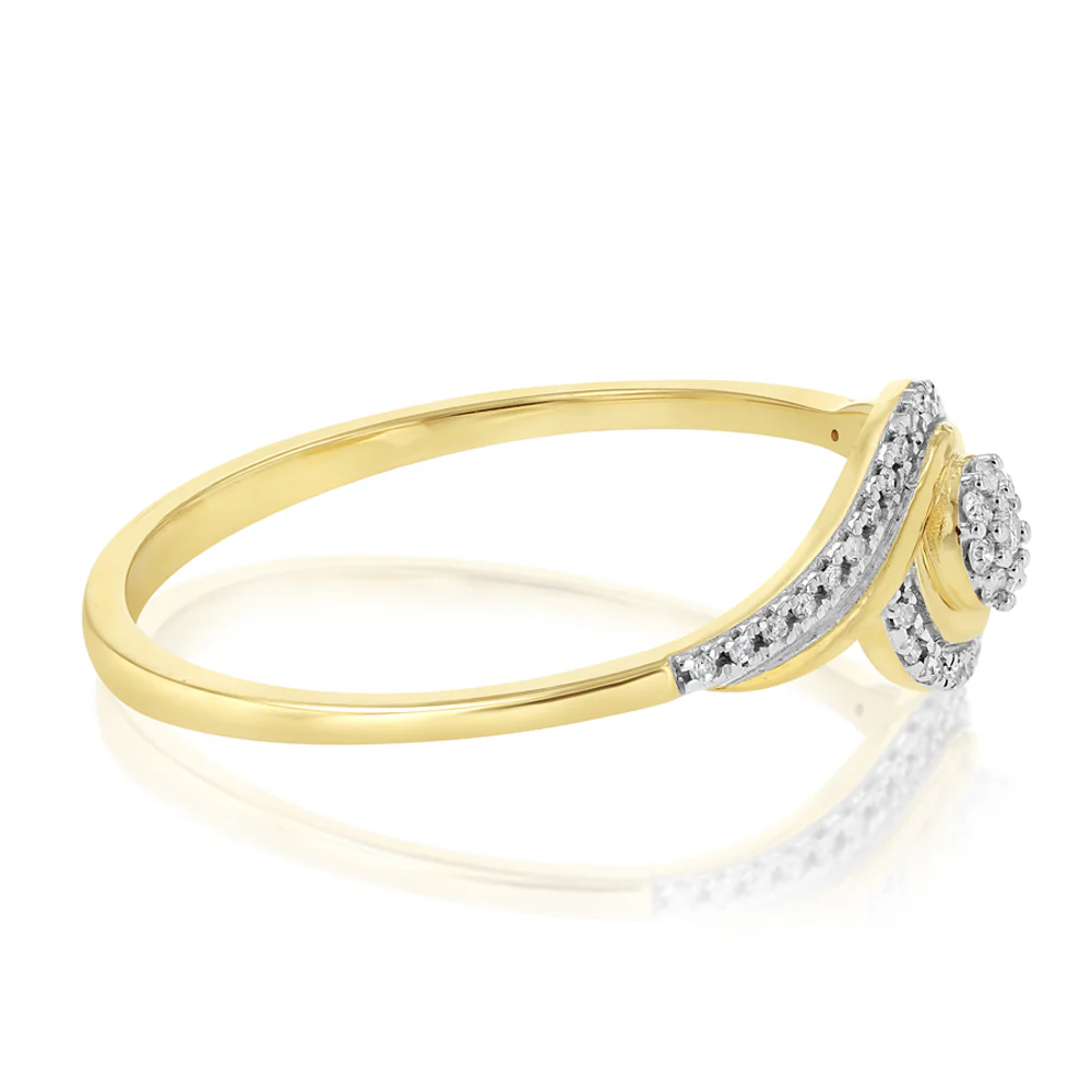 1/10 Carat Diamond Ring in 9ct Yellow Gold - Image 2