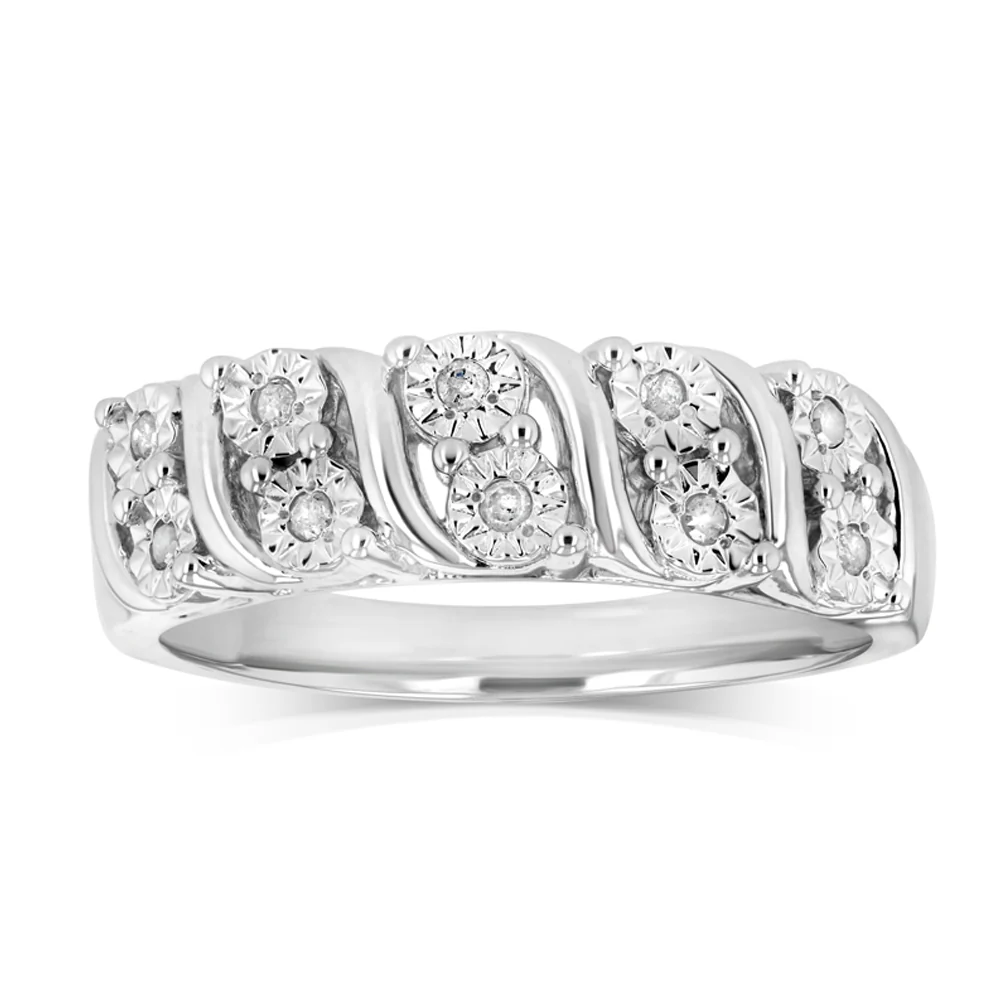 1/10 Carat Diamond Ring in Sterling Silver