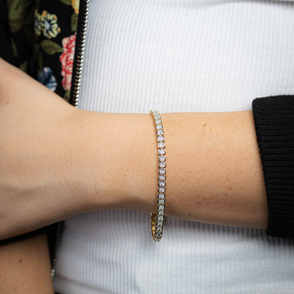 1/2 Carat Diamond 18cm Bracelet in Gold Plated Silver - Image 4