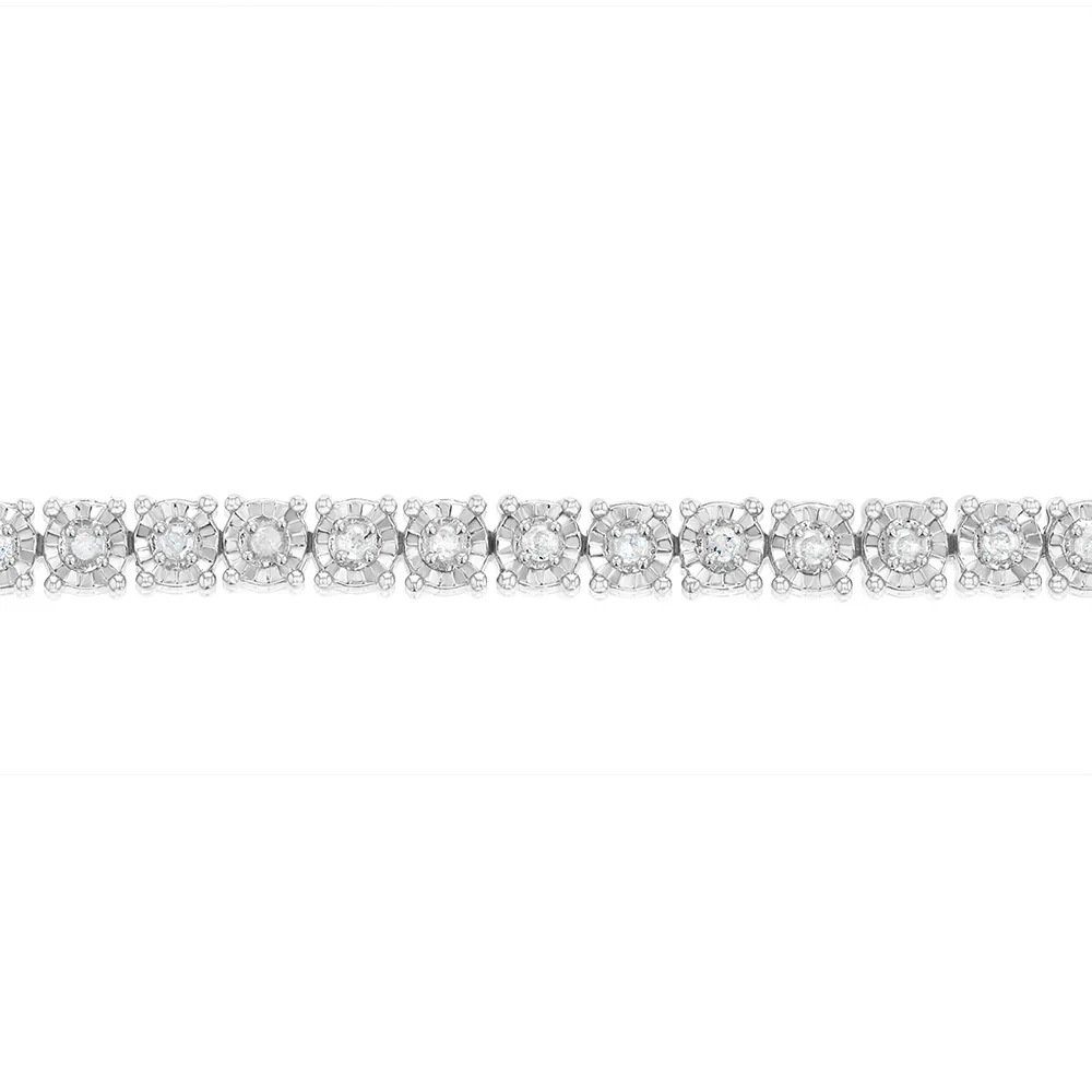 1/2 Carat Diamond 18cm Tennis Bracelet with Brilliant Cut Diamonds in Sterling Silver - Image 3