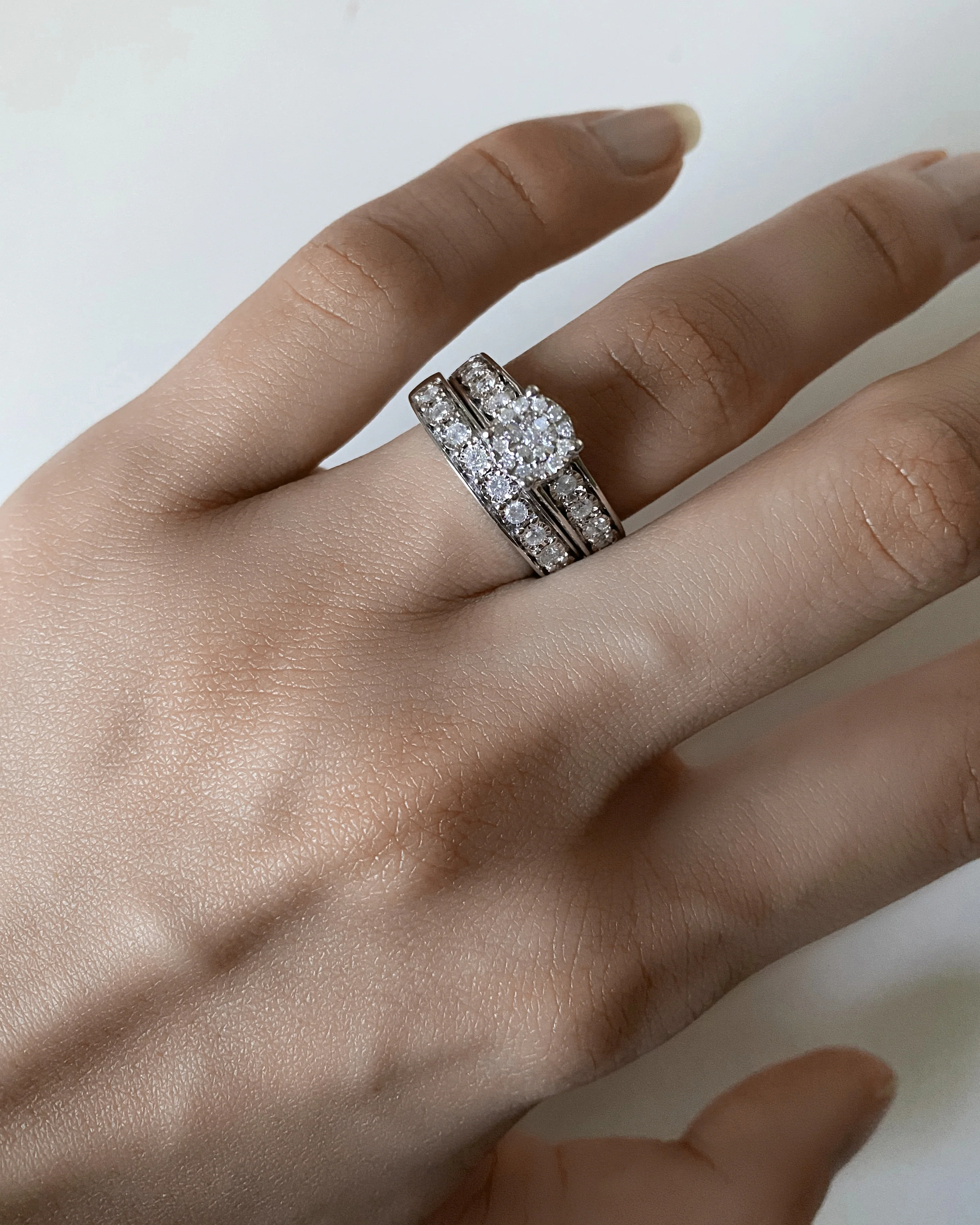 1/2 Carat Diamond 2-Ring Bridal Set in Sterling Silver - Image 4