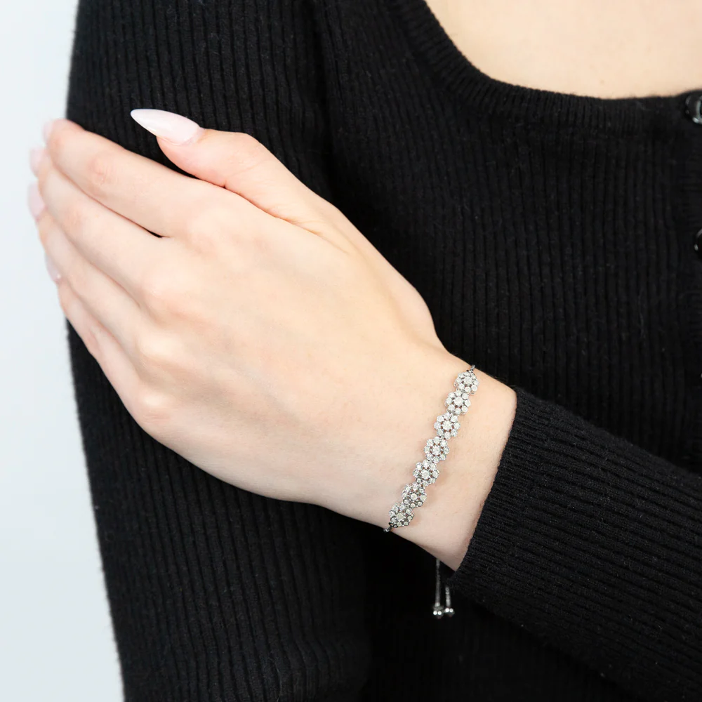 1/2 Carat Diamond Bracelet in Sterling Silver - Image 2