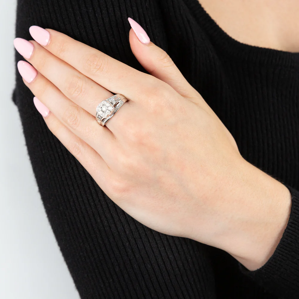 1/2 Carat Diamond Dress Ring with 49 Diamonds in Sterling Silver - Image 3