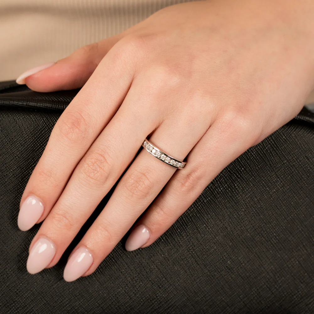 1/2 Carat Diamond Eternity Ring in 10ct White Gold - Image 3