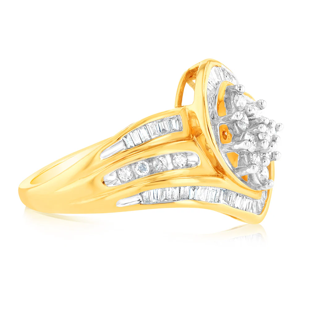 1/2 Carat Diamond Ring in 10ct Yellow Gold - Image 2