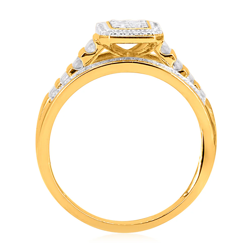 1/2 Carat Diamond Ring in 9ct Yellow Gold - Image 3