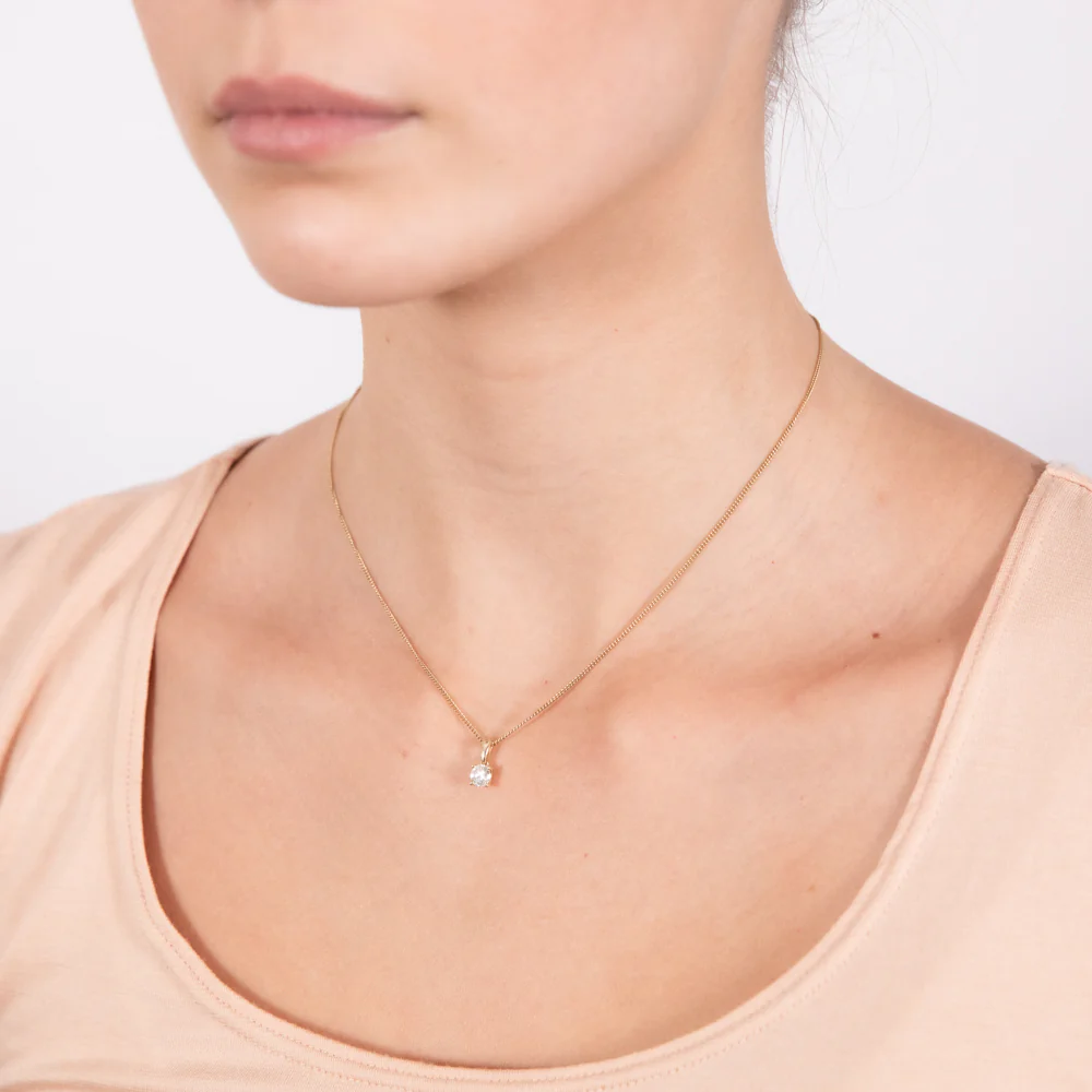 1/2 Carat Diamond Solitaire Pendant in 9ct Yellow Gold - Image 2