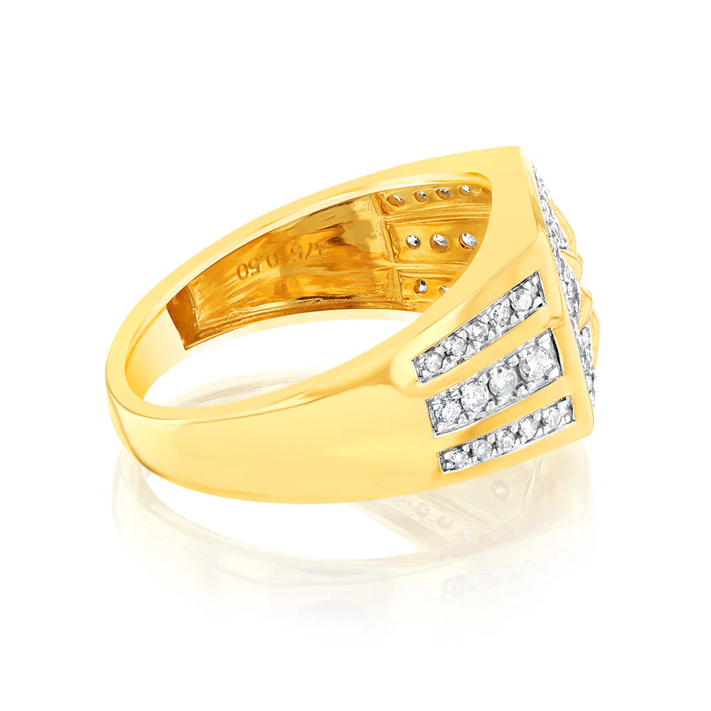 1/2 Carat Diamond Star Ring in 9ct Yellow Gold - Image 2