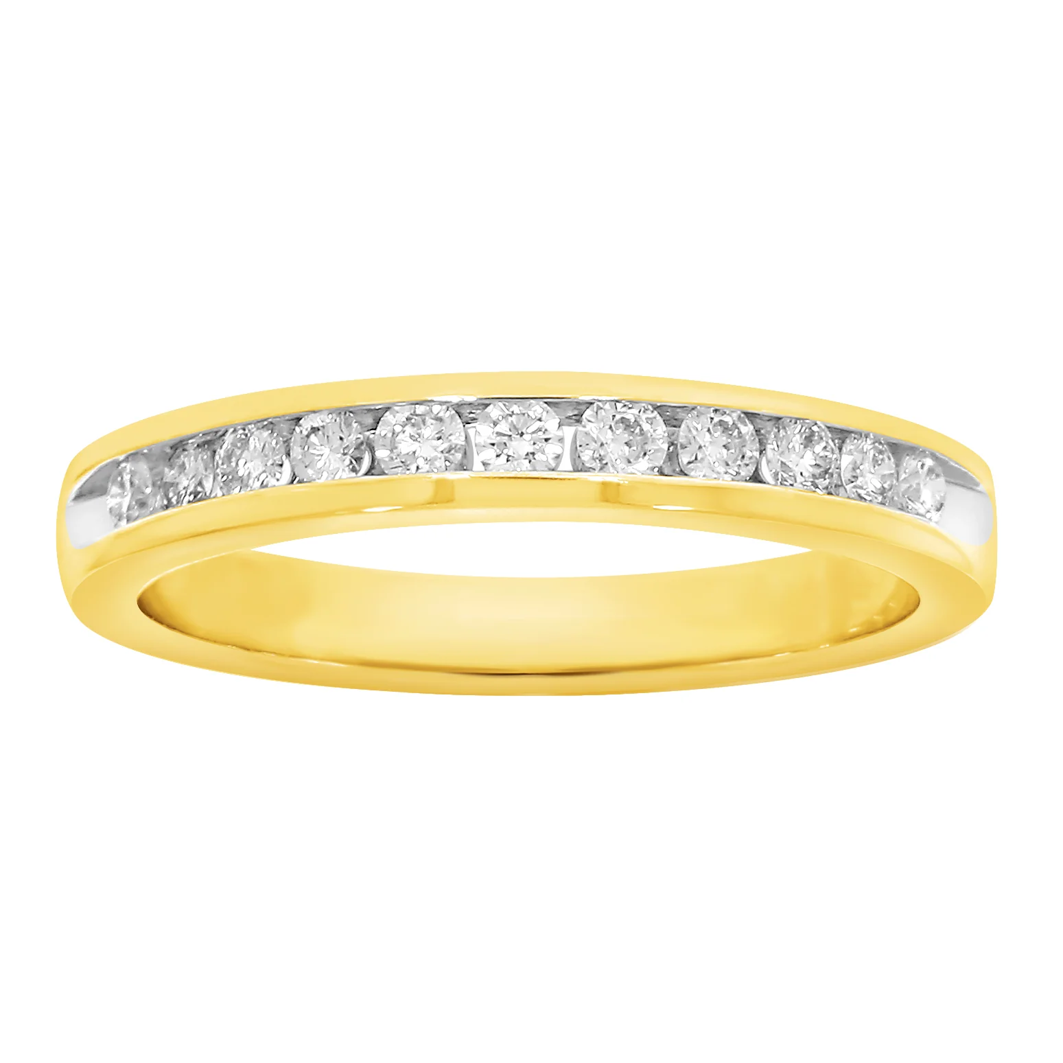1/3 Carat Diamond Eternity Ring with 11 Brilliant Diamonds in 9ct Yellow Gold - Image 3