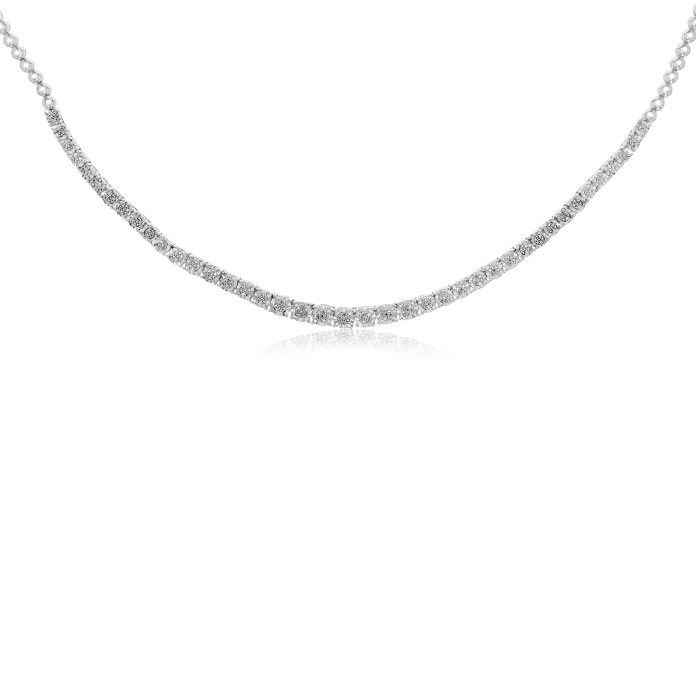 1/3 Carat Diamond Necklace 45cm in Sterling Silver - Image 2