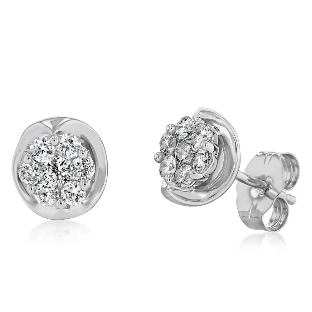 1/3 Carat Diamond Stud Earrings in 10ct White Gold