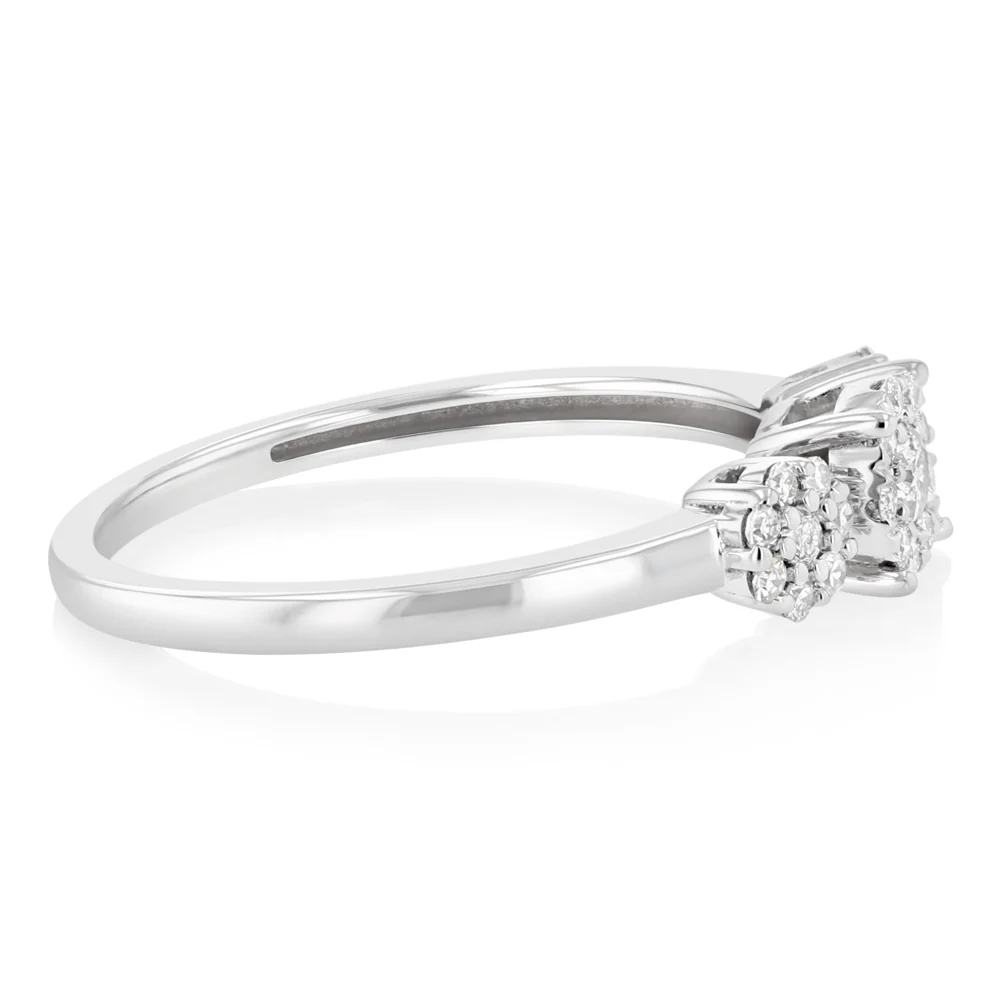 1/3 Carat Diamond Trilogy Ring in 9ct White Gold - Image 2