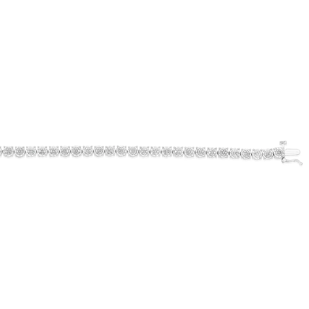 1/4 Carat Diamond 18.5cm Bracelet in Sterling Silver - Image 2