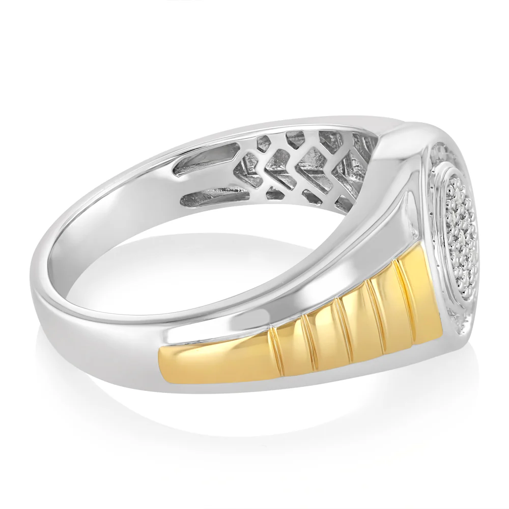 1/4 Carat Diamond Gents Ring in Gold Plated Silver - Image 2