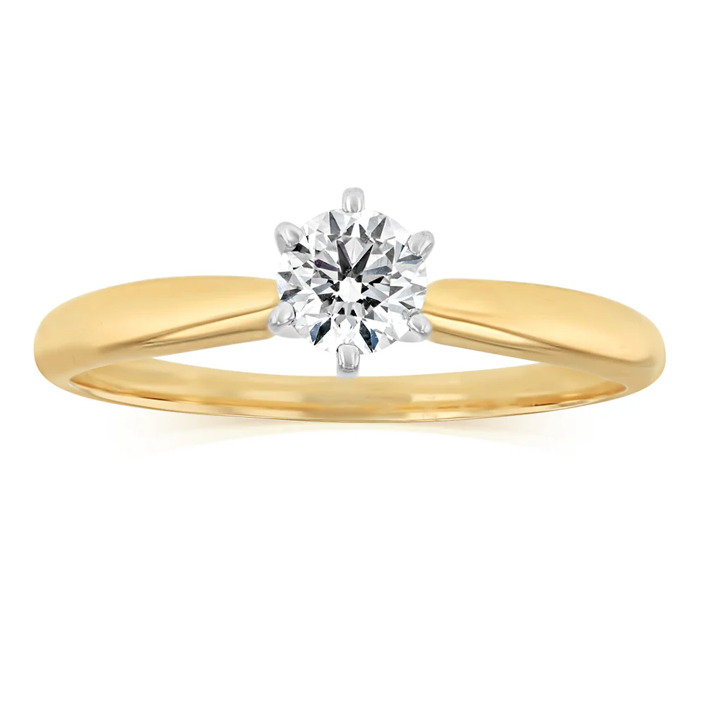 1/4 Carat Diamond Ring in 14ct Yellow Gold