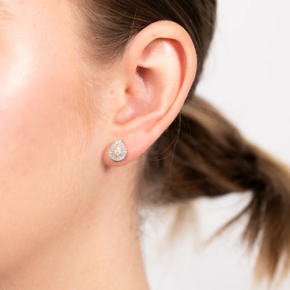 1/4Carat Pear Shaped Diamond Earring in 9ct Yellow Gold - Image 2