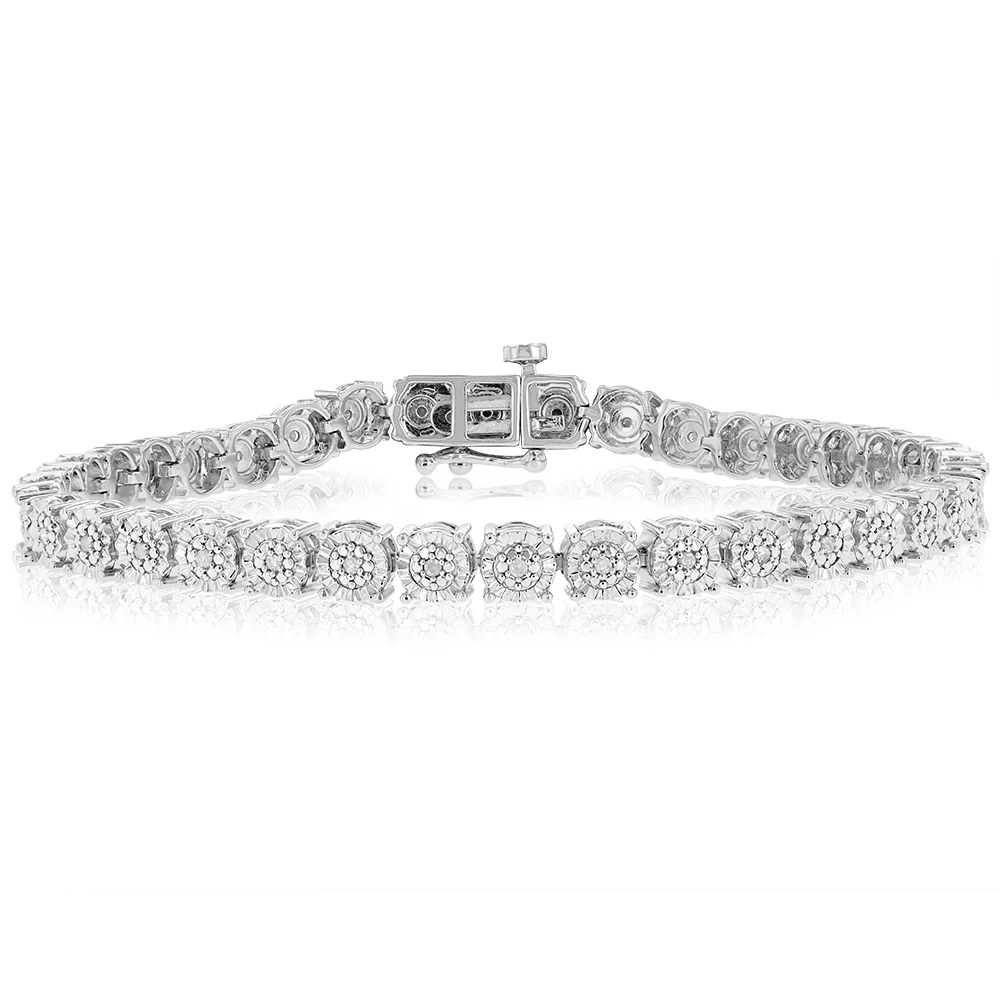 1/5 Carat Diamond 18cm Tennis Bracelet in Sterling Silver