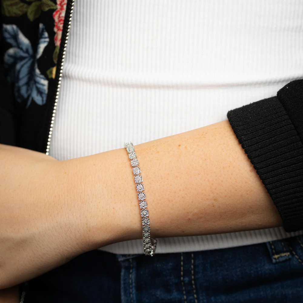 1/5 Carat Diamond 18cm Tennis Bracelet in Sterling Silver - Image 4