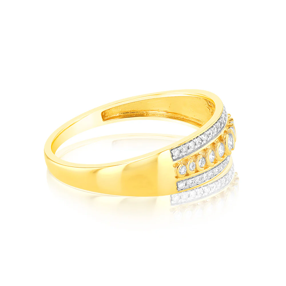 1/5 Carat Diamond Dress Ring in 9ct Yellow Gold - Image 2