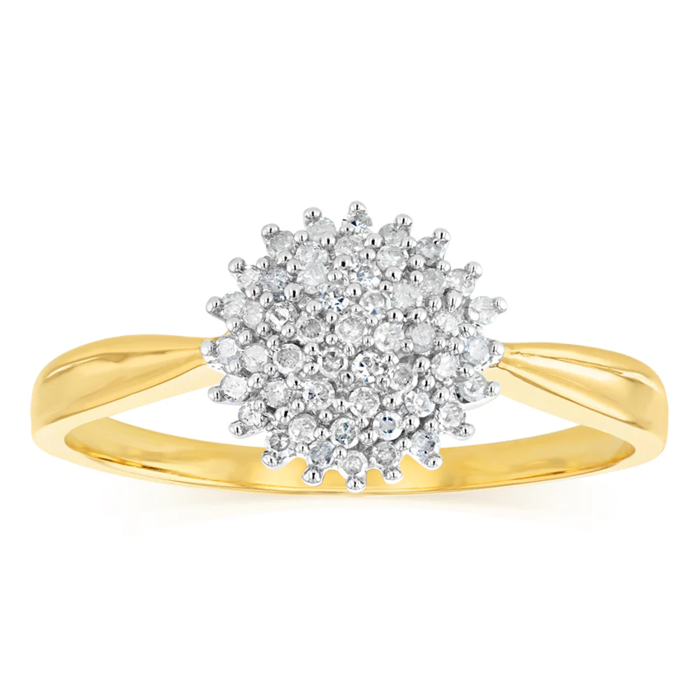 1/5 Carat Diamond Dress Ring in 9ct Yellow Gold