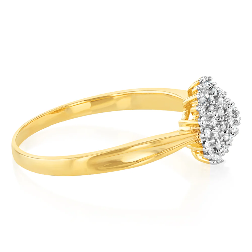1/5 Carat Diamond Dress Ring in 9ct Yellow Gold - Image 2