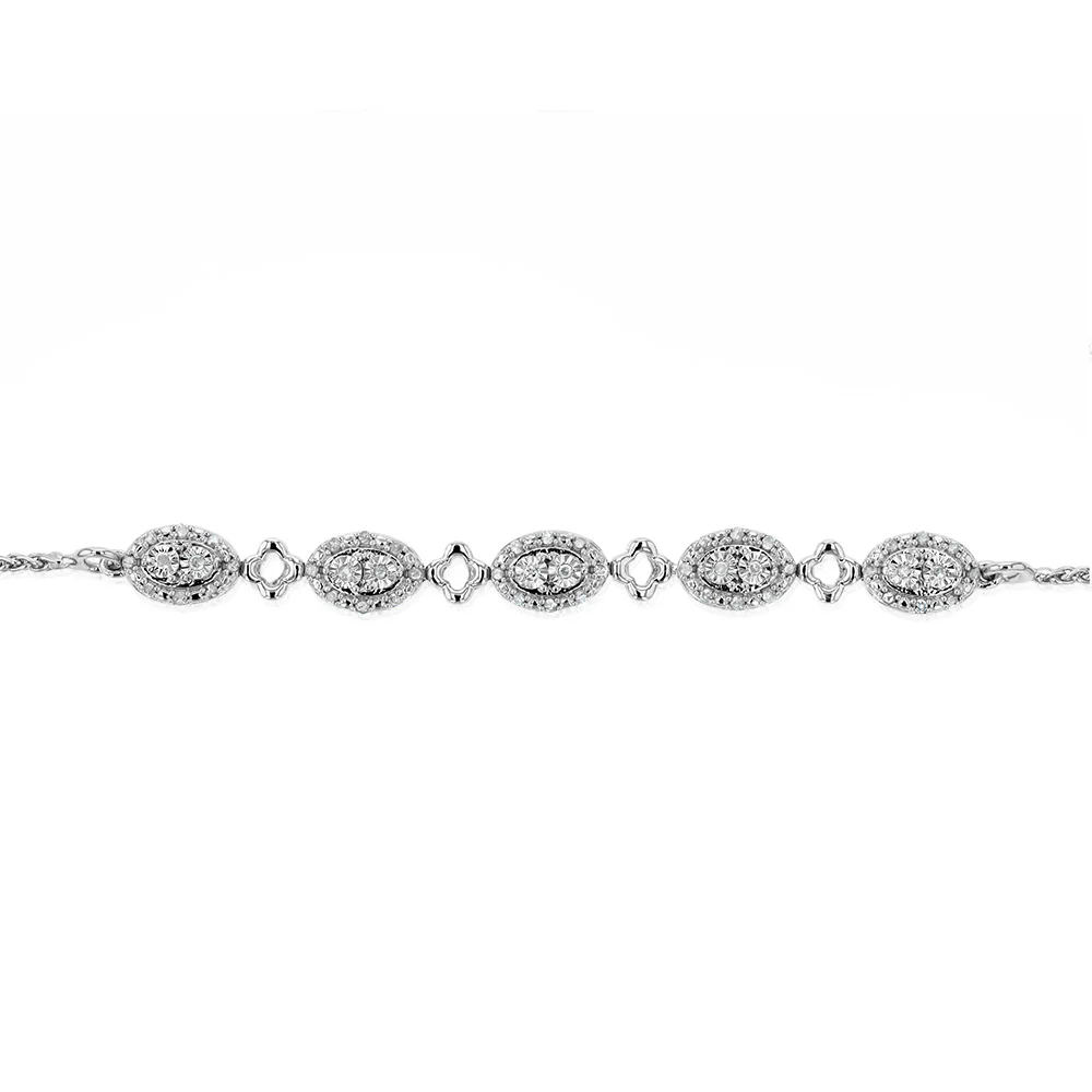 1/5 Carat Diamond Fancy Bracelet in Sterling Silver - Image 2