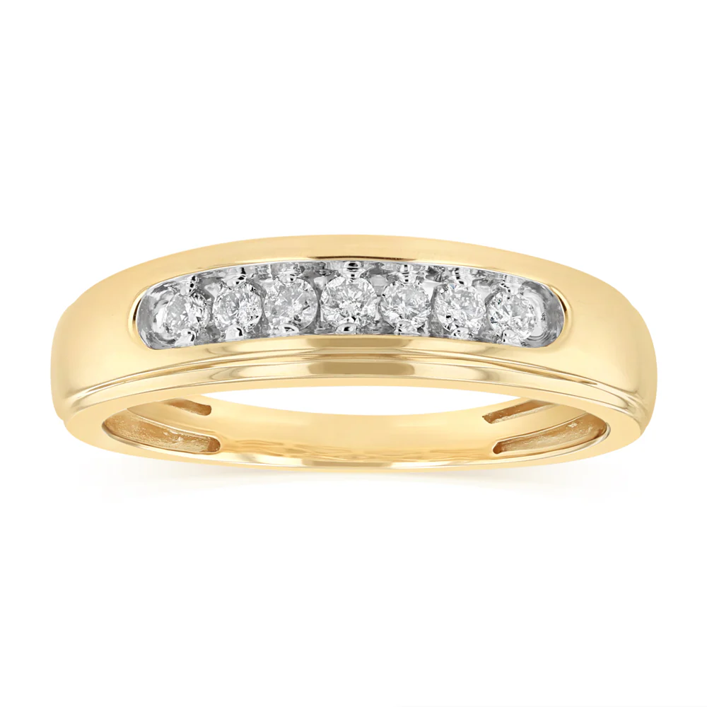 1/5 Carat Diamond Gents Ring in 10ct Yellow Gold
