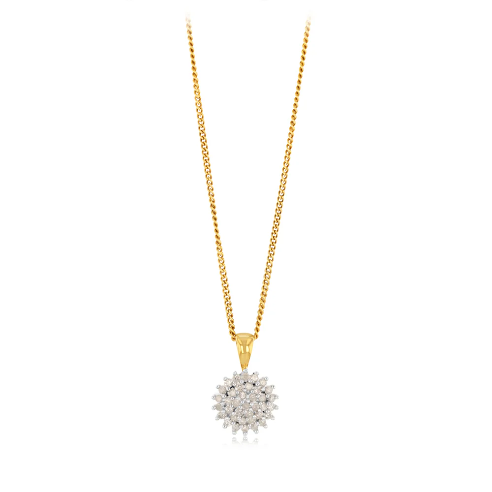 1/5 Carat Diamond Pendant in 9ct Yellow Gold