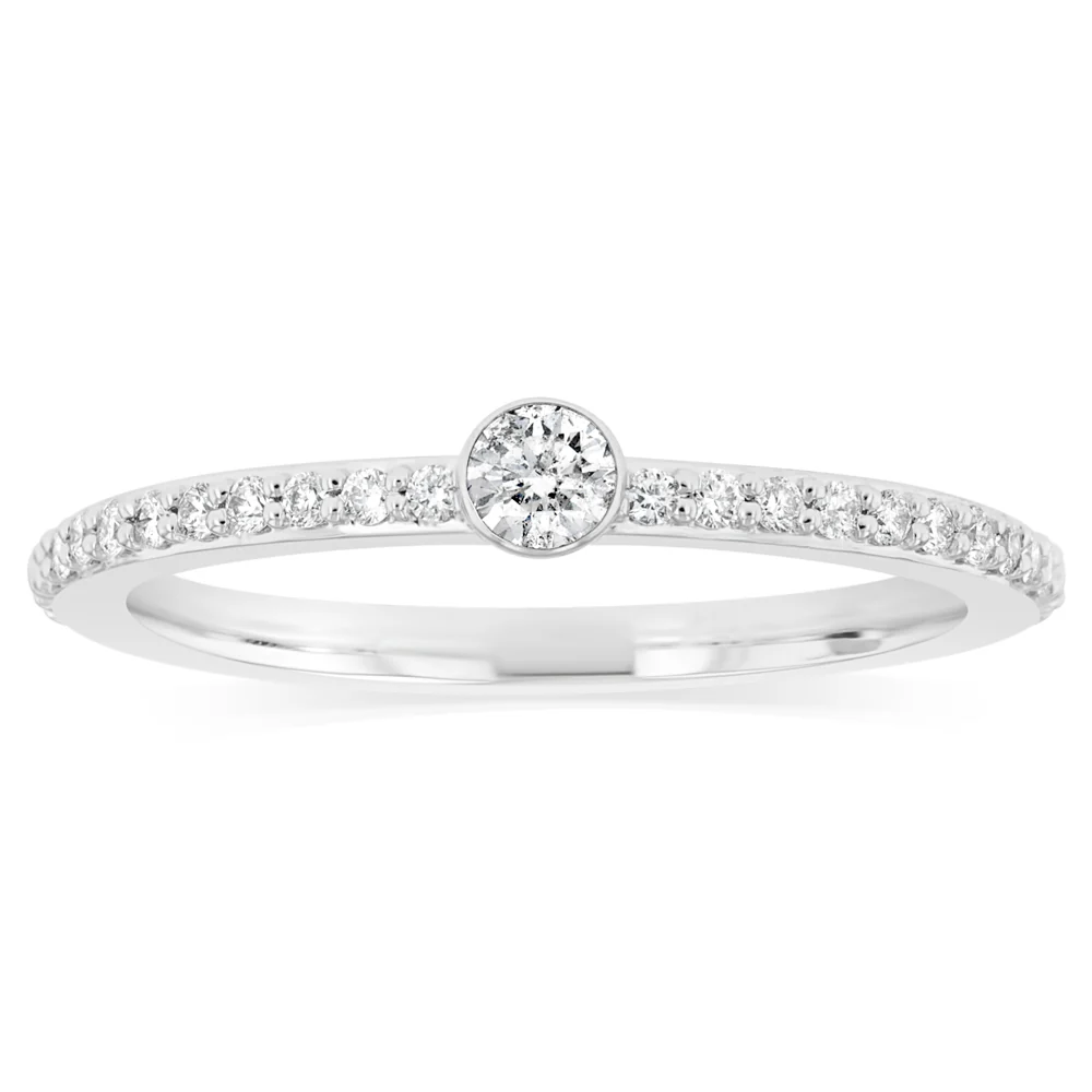 1/5 Carat Diamond Ring in 10ct White Gold