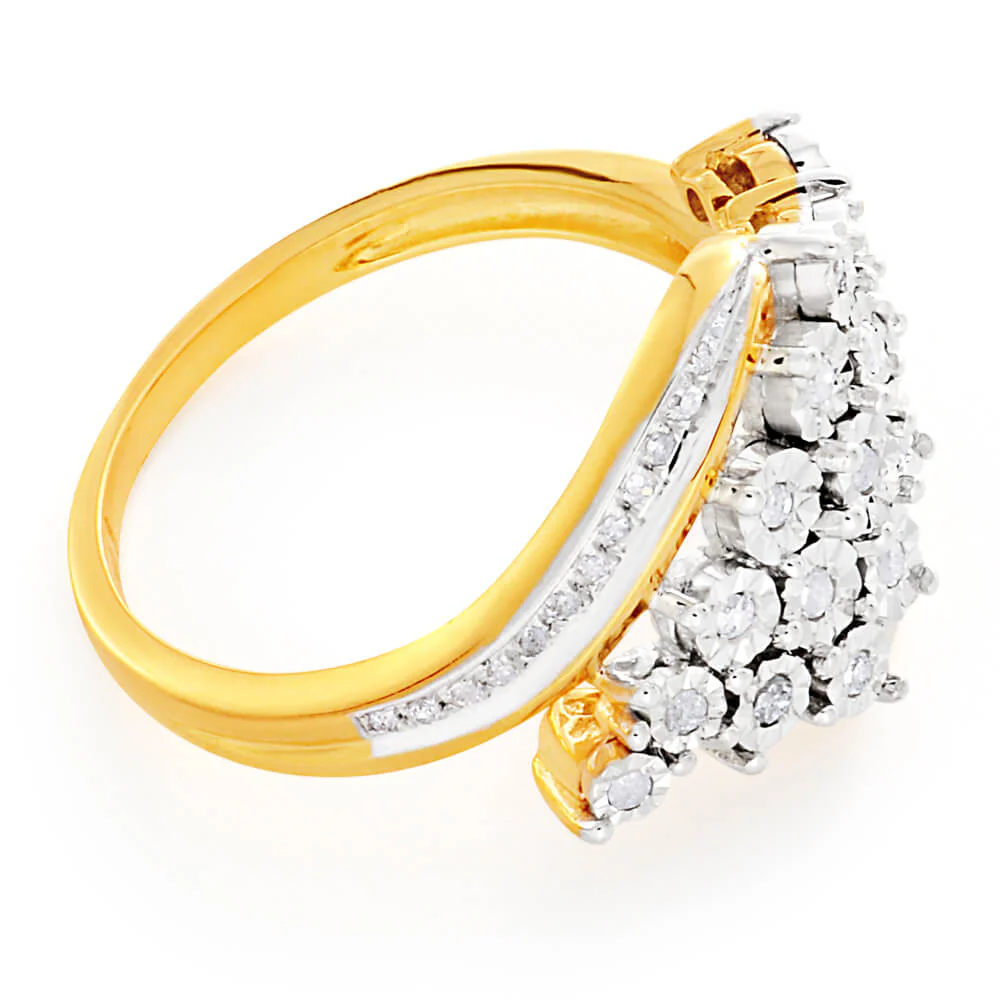 1/5 Carat Diamond Ring in 9ct Yellow Gold - Image 2
