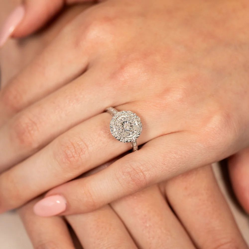 1/5 Carat Diamond Round Ring in Sterling Silver - Image 3