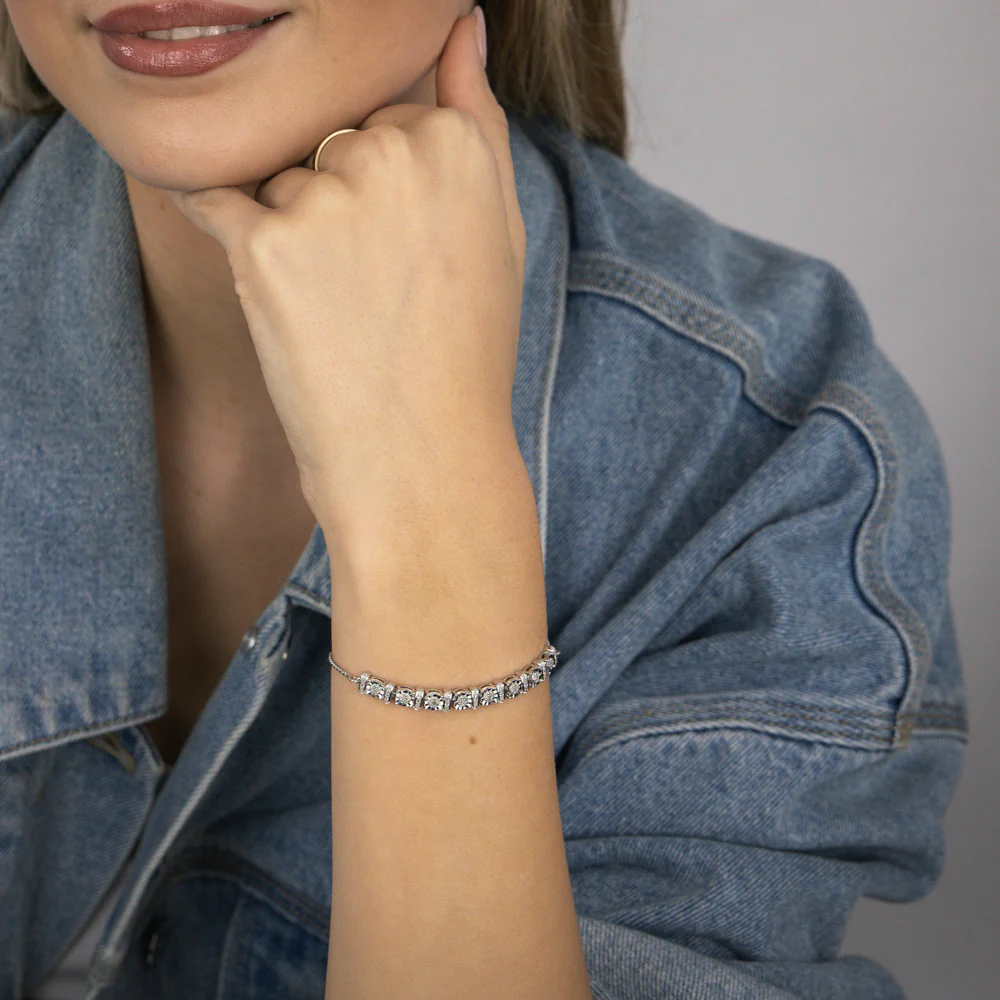 1/6 Carat Diamond Fancy Bracelet in Sterling Silver - Image 3