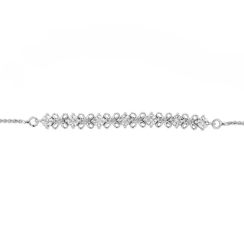 1/6 Carat Diamond Fancy Bracelet in Sterling Silver - Image 2